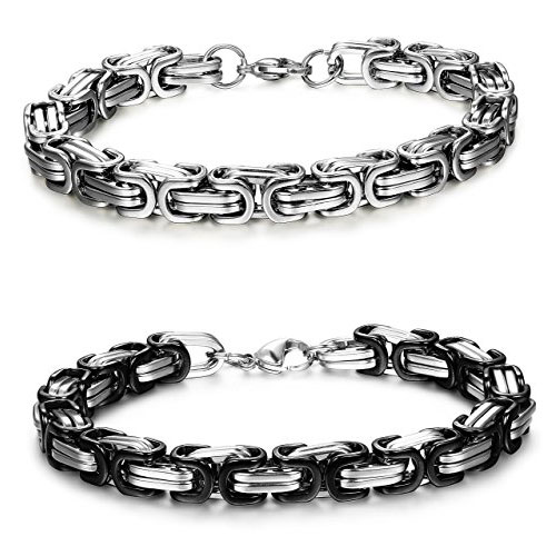 FIBO STEEL 8MM Stainless Steel Chain Link Bracelets
